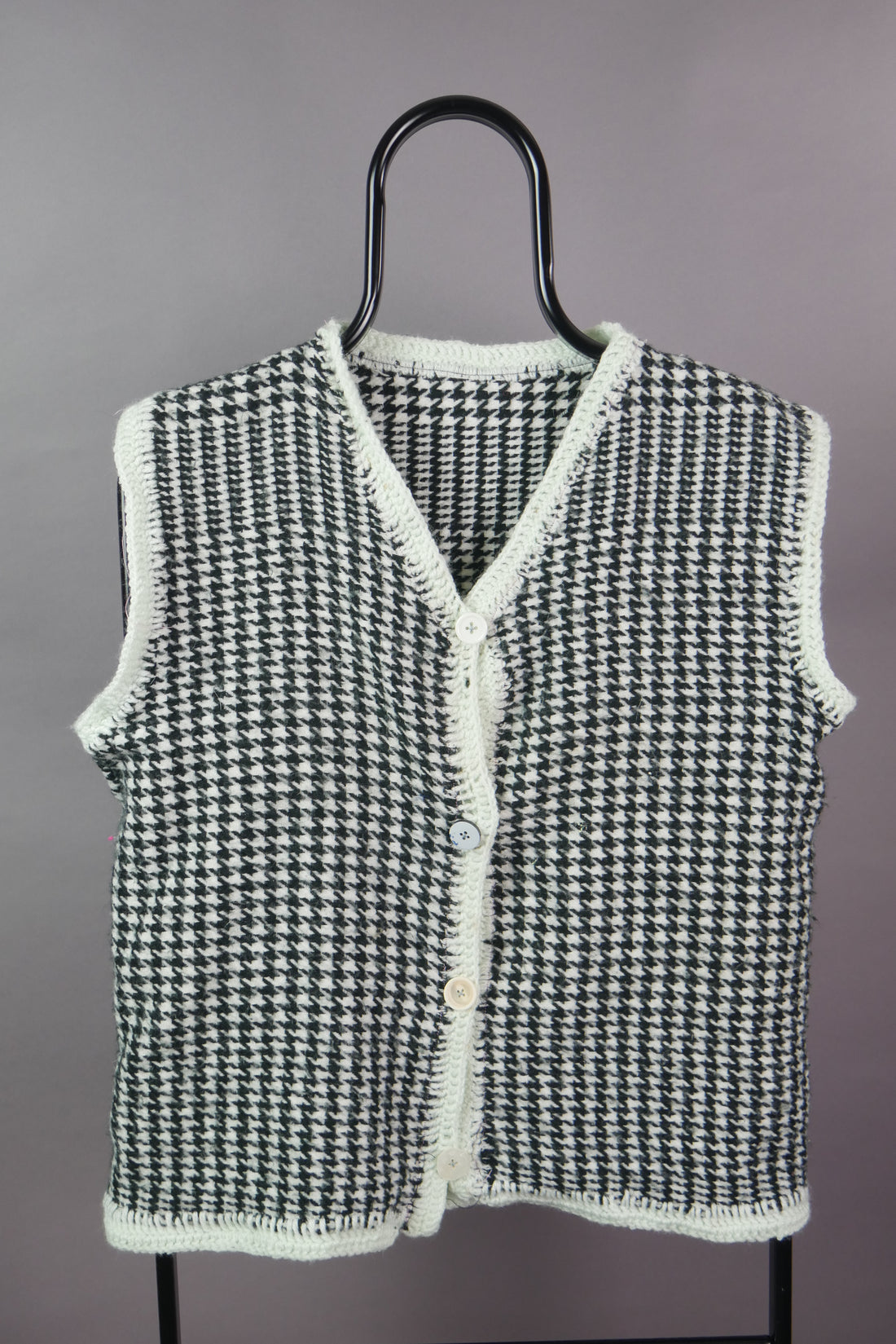 The Handmade Houndstooth Knit Vest (Women's S)