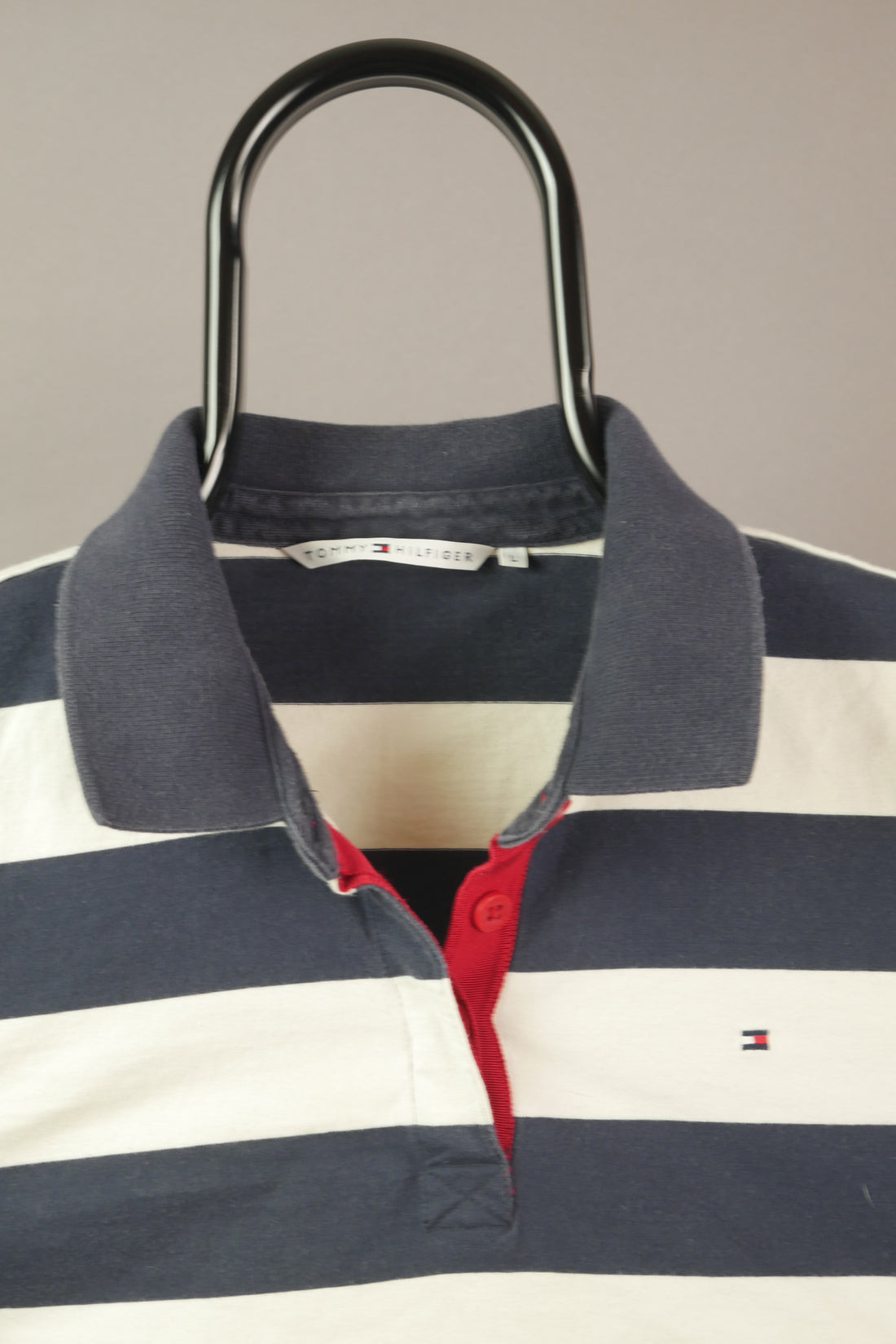 The Tommy Hilfiger Long Sleeve Striped Polo Shirt (Women's XS)