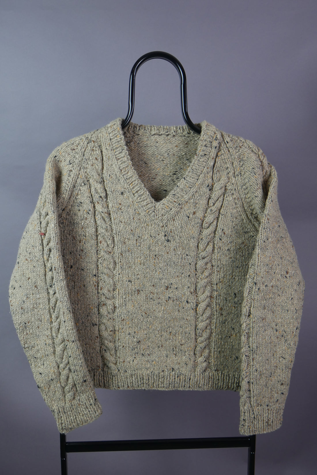 the Vintage Hand Knitted V Neck Jumper (Women's XS)