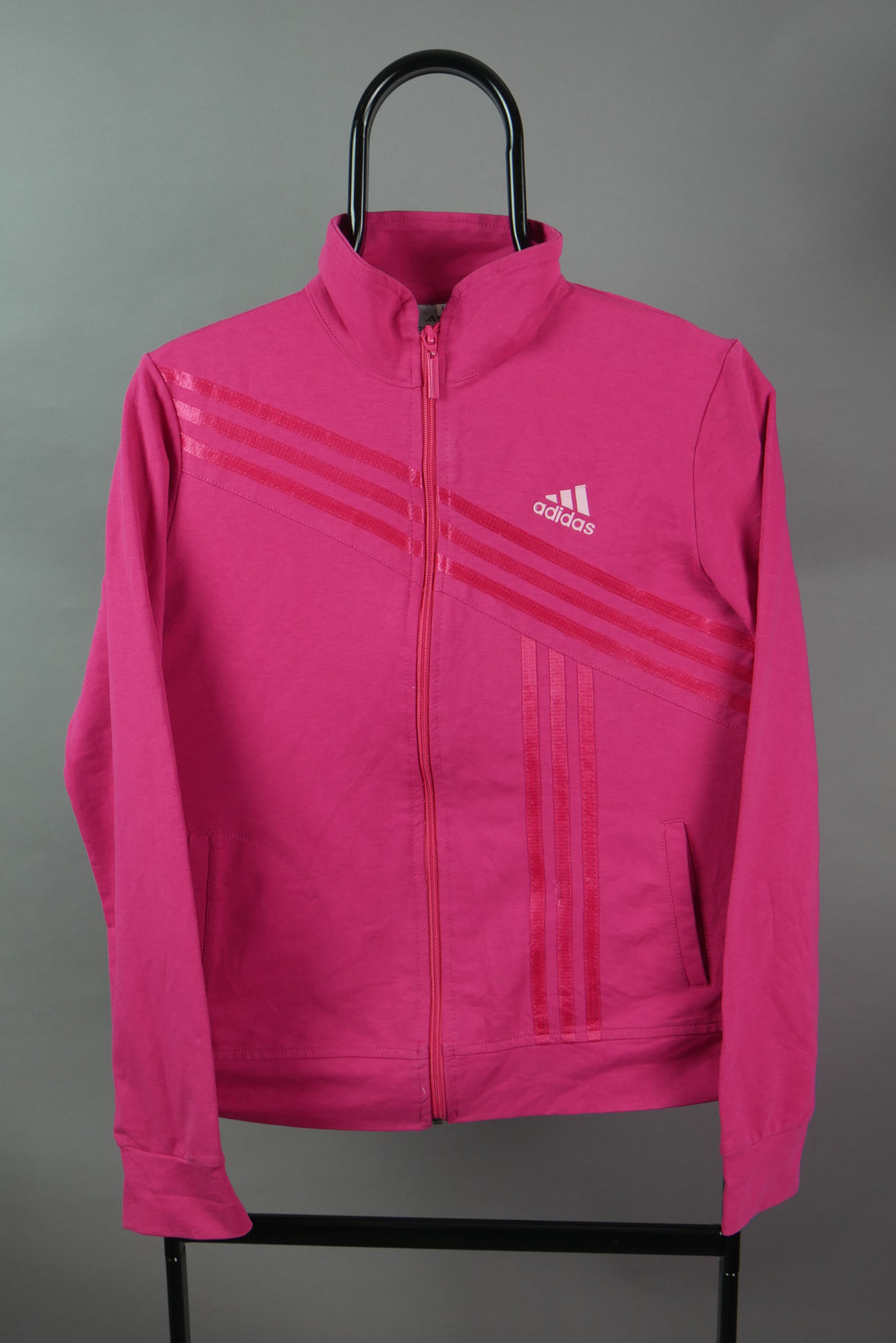 The Adidas Bootleg Hot Pink Zip Up Sweatshirt (Women's M)