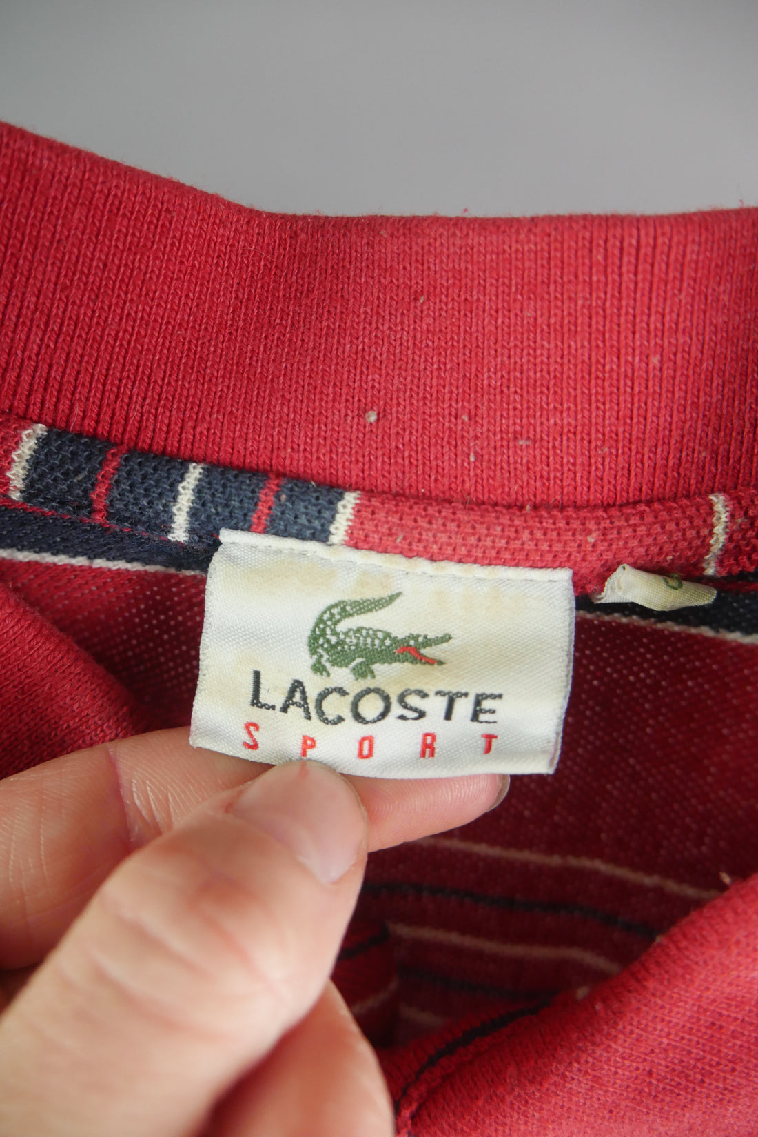 The Lacoste Striped Polo (L)
