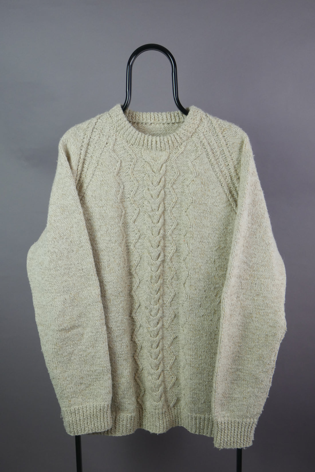 The Vintage Handknit Heavyweight Cable Knit Jumper (XL)