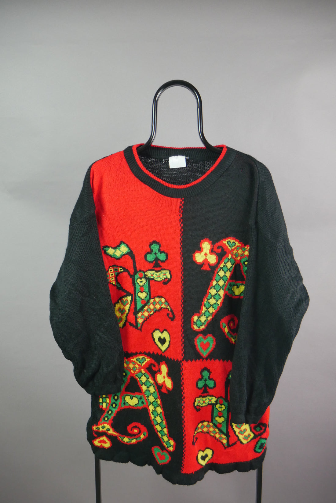 The Vintage Playing Card Style Knit Jumper (L)