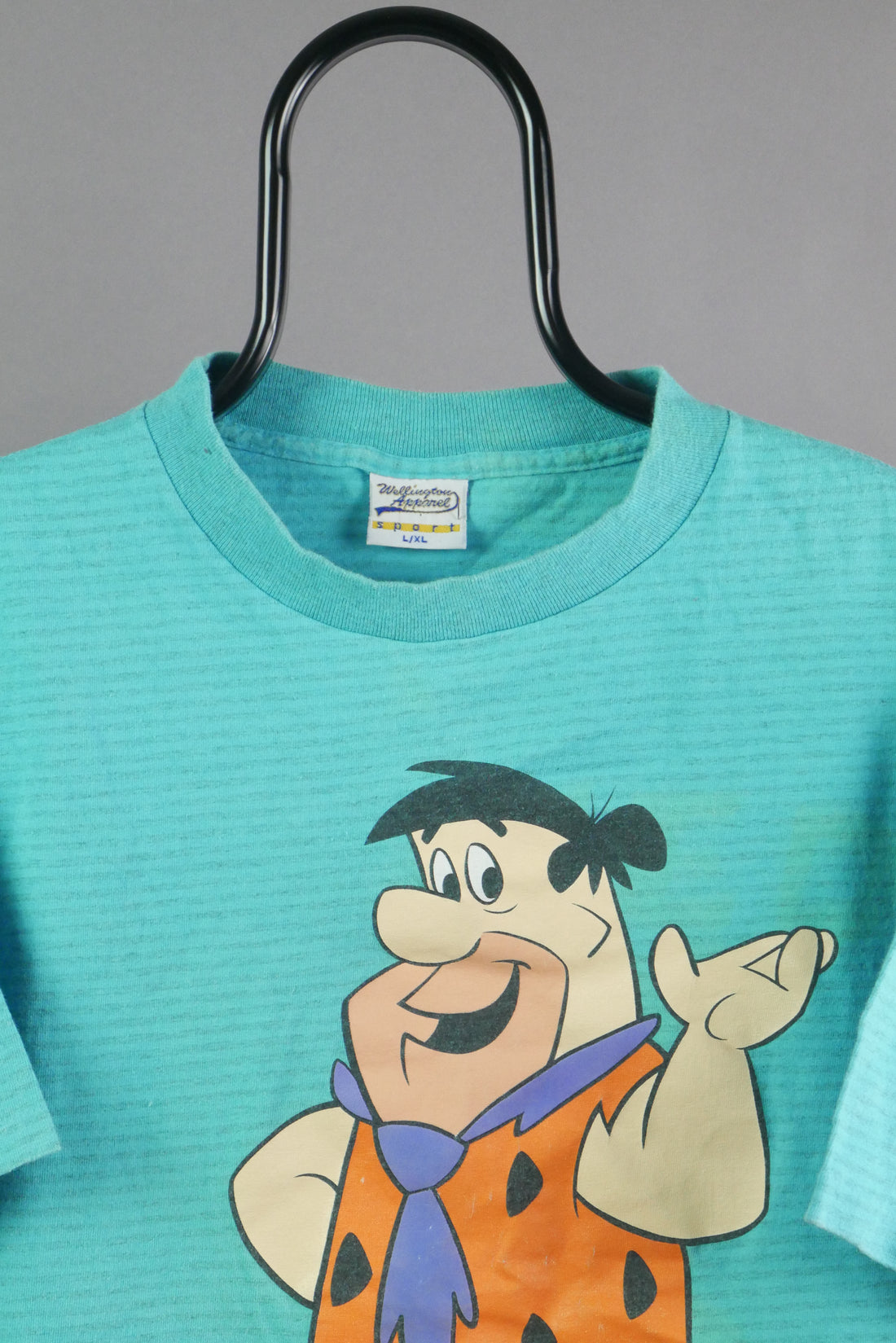 The Vintage Fred Flintstone Graphic Striped T-Shirt (L/XL)